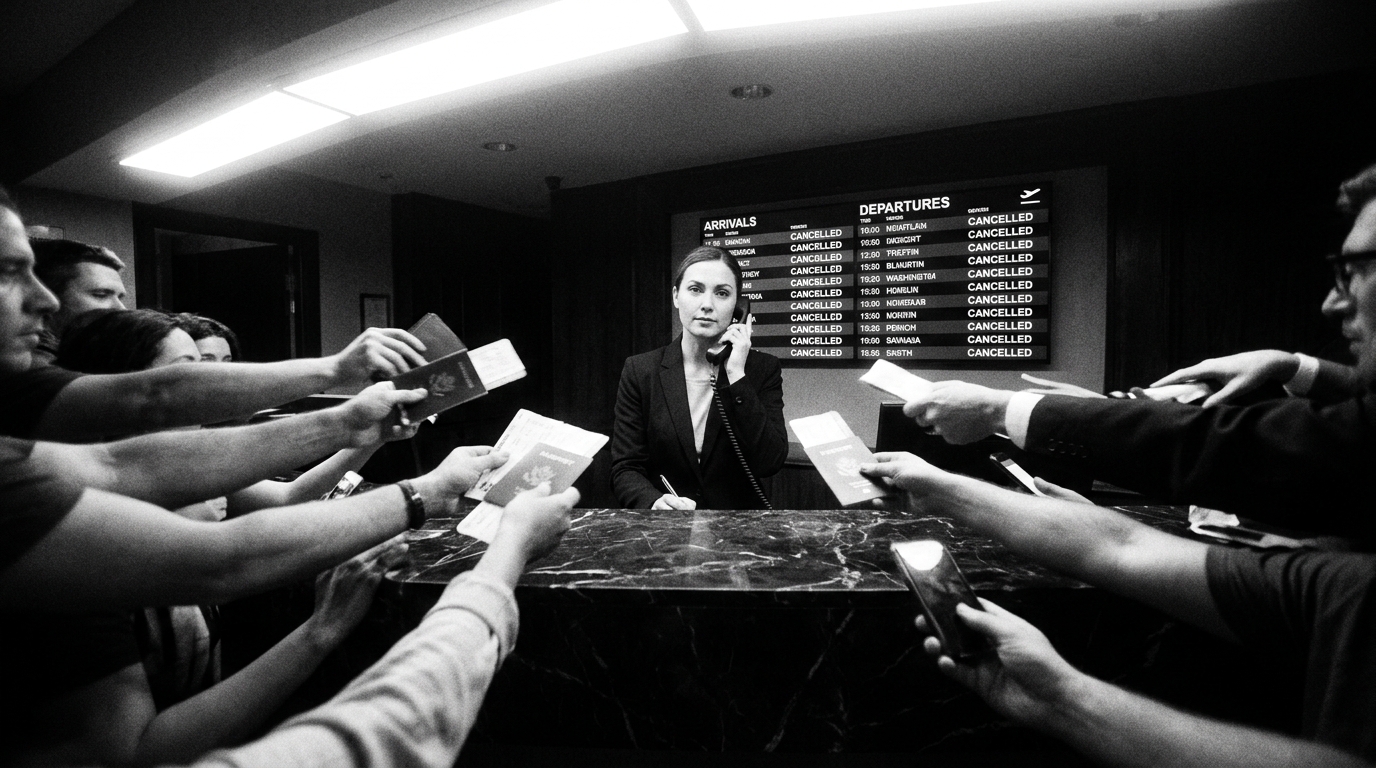 75 Million Passengers. 750,000 Flights. Your Front Desk Is the Last Stop When It All Falls Apart.